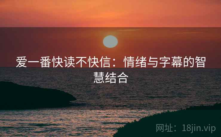 爱一番快读不快信：情绪与字幕的智慧结合