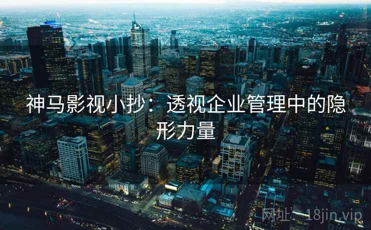 神马影视小抄:透视企业管理中的隐形力量 神马影视小抄:透视企业管理中的隐形力量